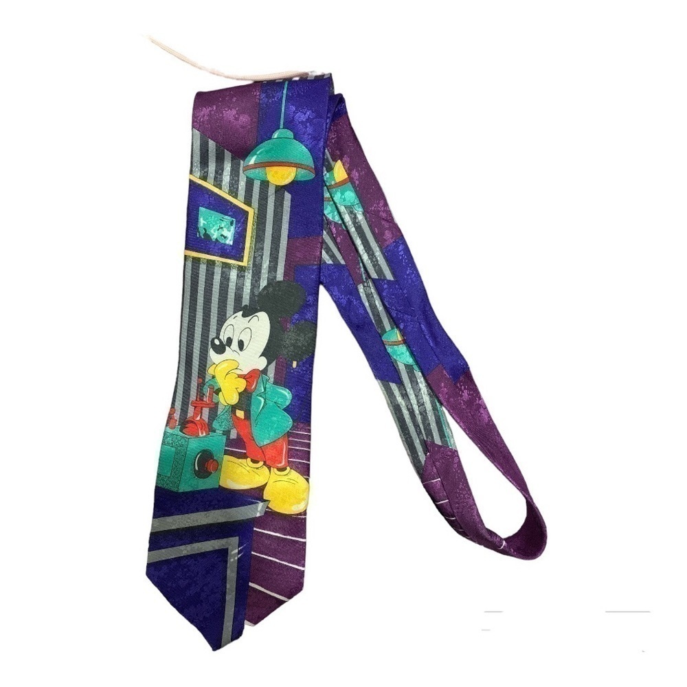 Vintage 90s Disney Mickey Mouse Scientist Novelty Tie Rare